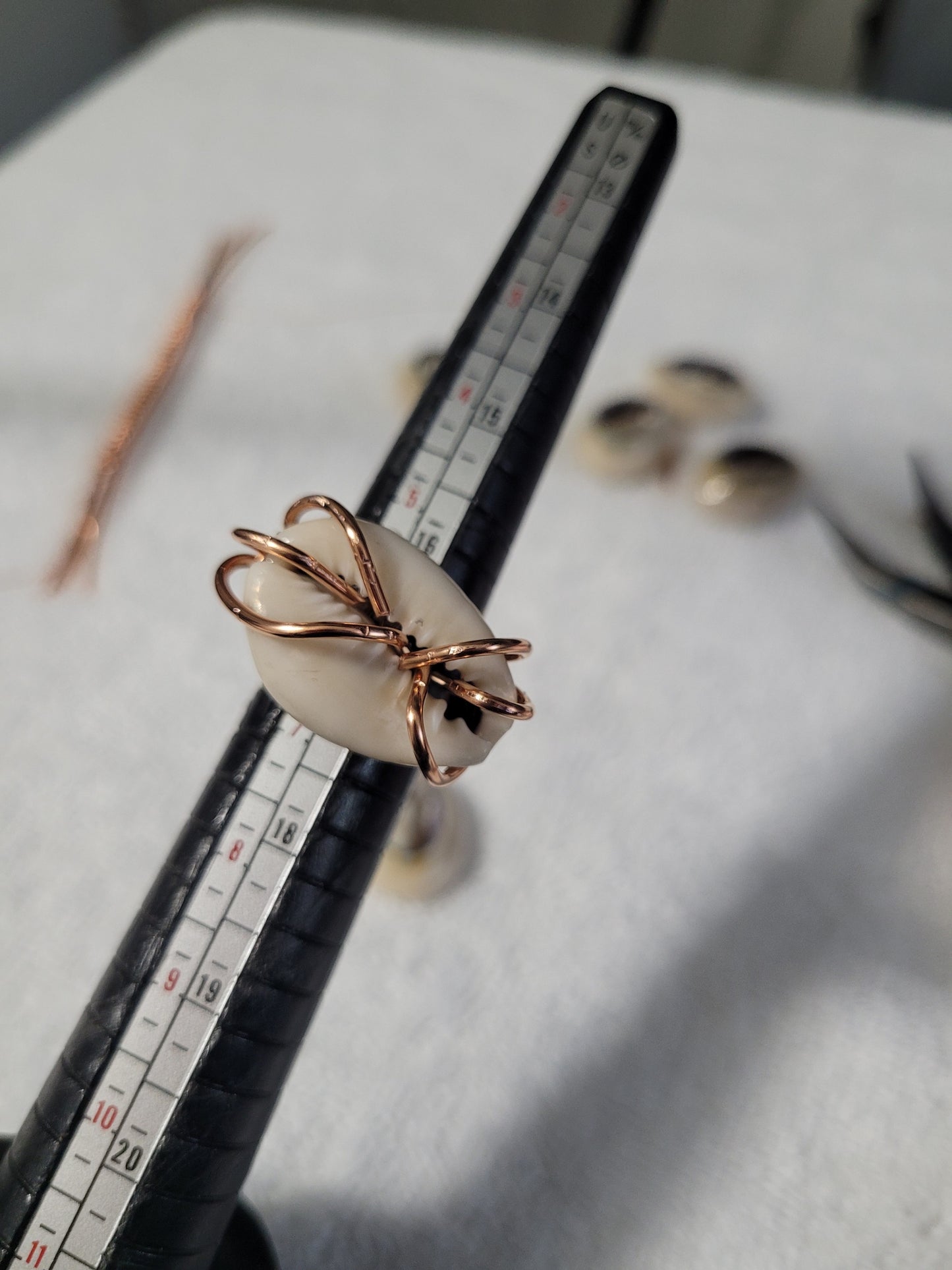 Copper Cowrie Shell Rings