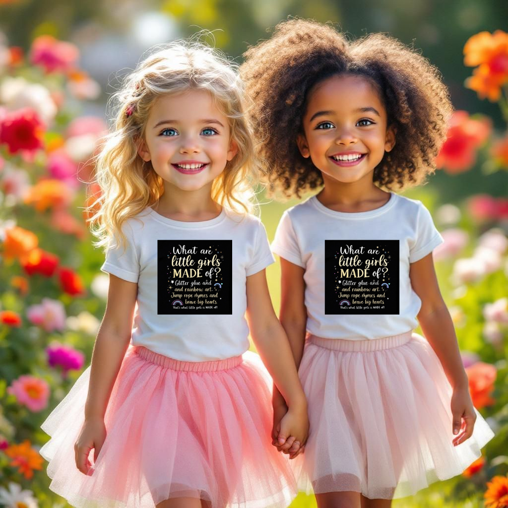 Kids Quote Tee - What are little girls MADE of?, Birthday Gift, Cute Kids Shirt, Fun Summer Wear, Inspirational Kids Clothing