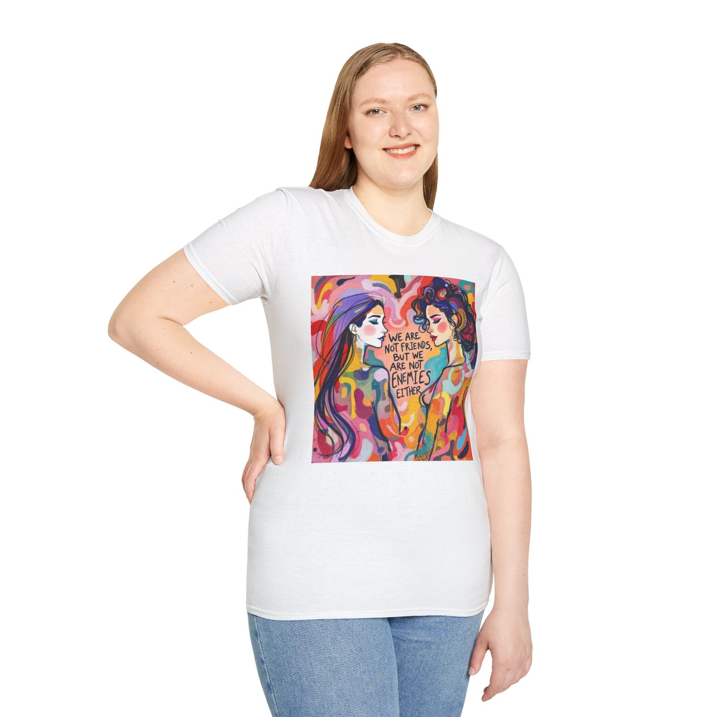 Vibrant Graphic T-Shirt - Celebrate Friendship, Inspirational Art Tee, Gift for Her, Colorful Women’s Tee, Casual Everyday Wear