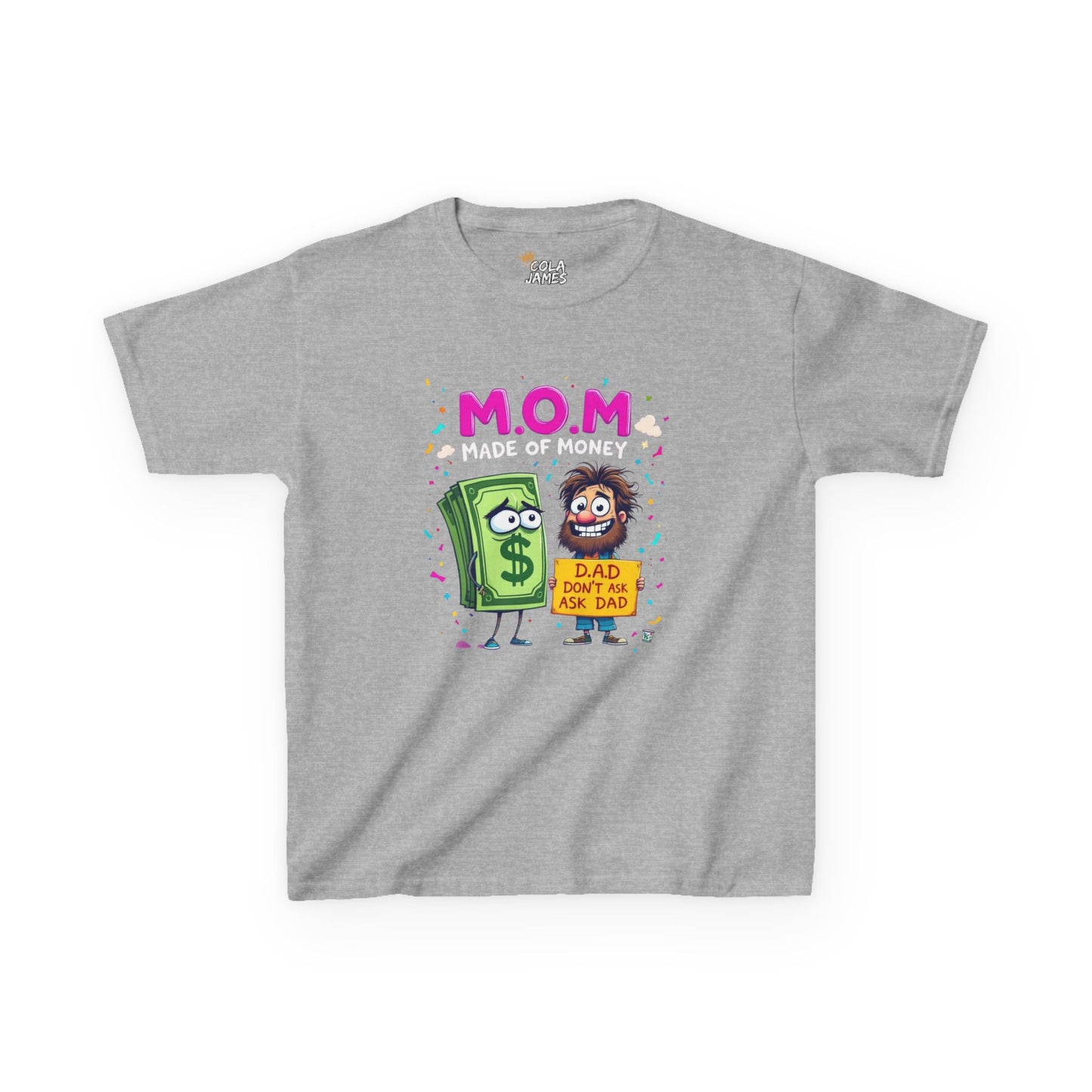Kids Fun Graphic Tee, Made of Money T-Shirt, Mom Gift Tee, Birthday Party Shirt, Budget-Friendly Style