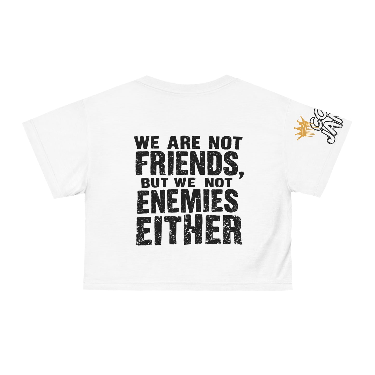 Crop Tee - Not Friends, Not Enemies Slogan Design