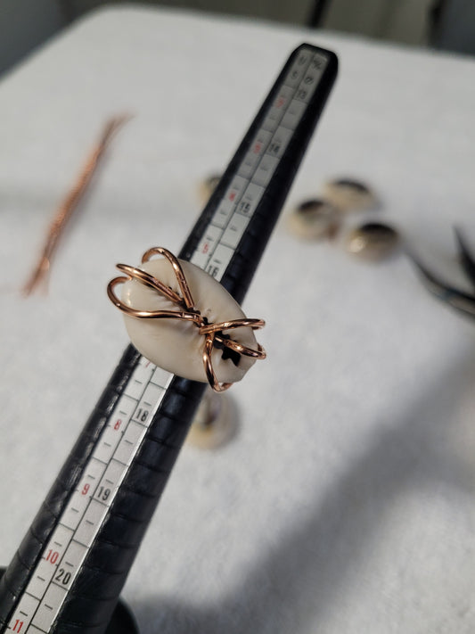 Copper Cowrie Shell Rings