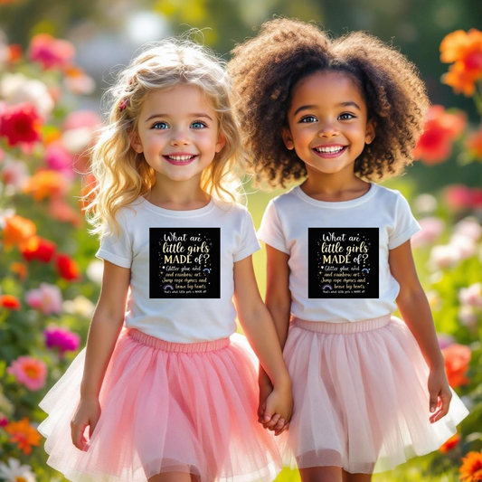 Kids Quote Tee - What are little girls MADE of?, Birthday Gift, Cute Kids Shirt, Fun Summer Wear, Inspirational Kids Clothing