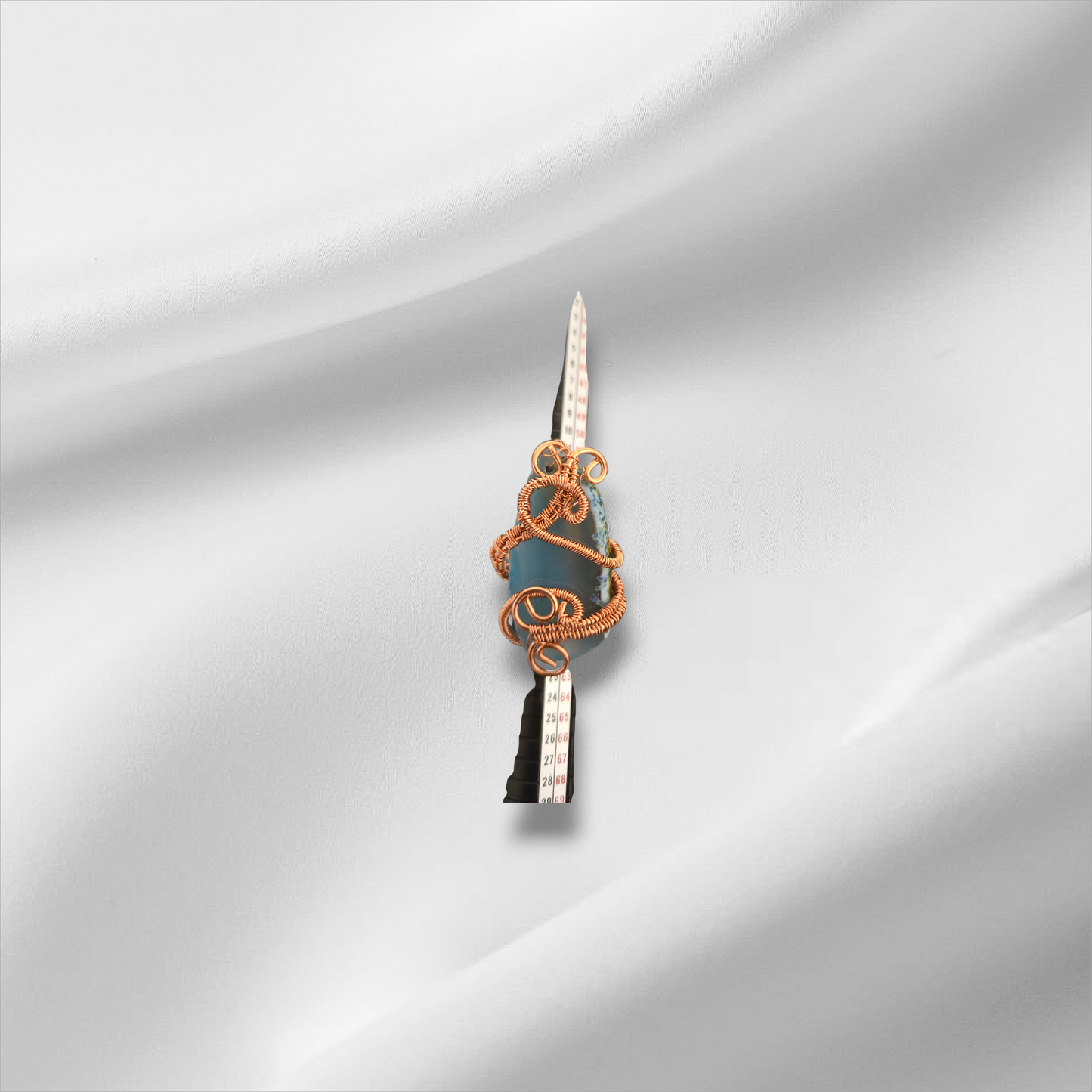 One of One Blue Agate Oval Ring | Handmade Natural Crystal Jewelry | Size 8