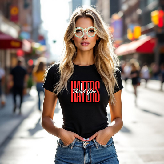 Unisex Heavy Cotton Tee - 'Haters Thank You' Motivational Shirt