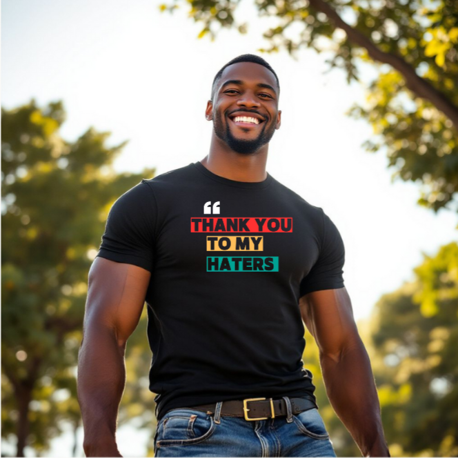 Thank You to My Haters Unisex Heavy Cotton Tee – Bold Statement Tee for Confidence and Attitude